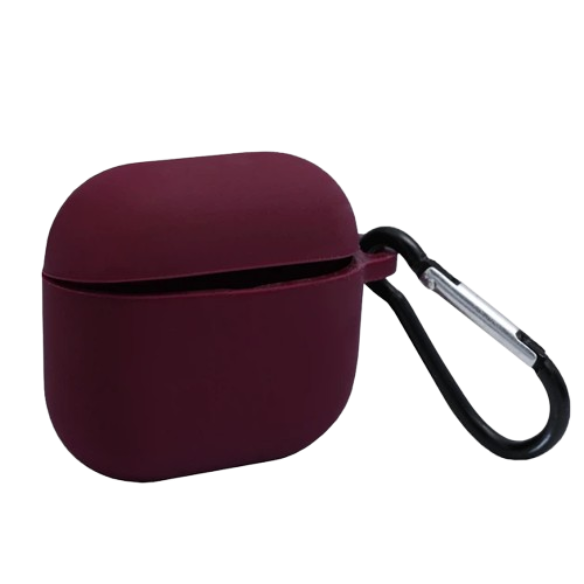 Чохол for AirPods 4 SILICONE CASE (з карабіном) Bordo